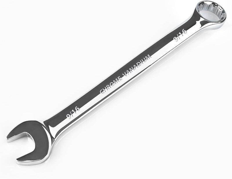 COYAGRIP 9/16 Wrench, Industrial Grade Spanner, Combination Wrenches SAE with 12-Point Box End, 15-Degree Offset, 9/16 Wrenches Chrome Vanadium Steel Mirror Polished - Image 1